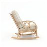 Bali Light Oak Rocking Chair in Roma Sage fabric side white