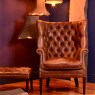 Wing Chair and Stool Leather Lifestyle
