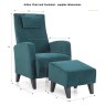 Arthur chair and footstool shown together - supplier dimensions