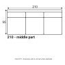 Grand 210 - supplier dimensions with AL armrest where applicable