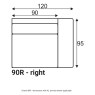 Grand 90R - supplier dimensions with AL armrest where applicable