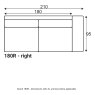 Grand 180R - supplier dimensions with AL armrest where applicable