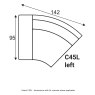Grand C45L - supplier dimensions with AL armrest where applicable