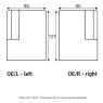 Grand OE/L+OE/R - supplier dimensions with AL armrest where applicable