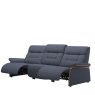 Stressless Mary 3 Seater Power Recliner with Wood Arms in Fabric