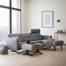 Stressless Stressless Stella 2 Seater with Medium Longseat LHF, with Upholstered Arms in Fabric