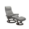Stressless View Chair in Leather, Classic Base with Footstool