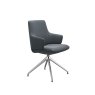 Stressless Laurel Large Low Back Dining Chair with Arms and D350 Legs in Leather
