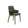 Stressless Mint Low Back Dining Chair with Arms and D100 Legs in Leather
