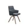 Stressless Mint Low Back Dining Chair with Arms and D200 Legs in Leather