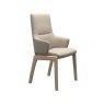 Stressless Mint High Back Dining Chair with Arms and D100 Legs in Leather