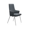 Stressless Vanilla High Back Dining Chair with Arms and D300 Legs in Leather
