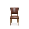 Bentley Designs Belgrave Rustic Oak Upholstered Chair - Faux Leather (Pair)
