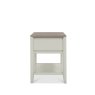 Bergen Grey Washed Oak & Soft Grey Lamp Table with Drawer