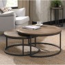 Bentley Designs Chevron Weathered Ash Nest of Coffee Tables