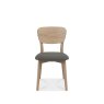 Dansk Scandi Oak Veneer Back Chairs - Cold Steel Fabric (Pair)