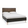 Sienna Fumed Oak & Peppercorn 135cm Panel Bedstead