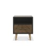 Bentley Designs Sienna Fumed Oak & Peppercorn 1 Drawer Nightstand