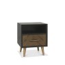 Bentley Designs Sienna Fumed Oak & Peppercorn 1 Drawer Nightstand