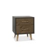 Bentley Designs Sienna Fumed Oak & Peppercorn 2 Drawer Nightstand