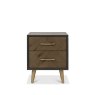 Bentley Designs Sienna Fumed Oak & Peppercorn 2 Drawer Nightstand