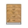 Bentley Designs Riva Oak 5 Drawer Tall Chest