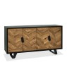 Bentley Designs Emerson Rustic Oak & Peppercorn Wide Sideboard