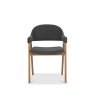 Bentley Designs Camden Rustic Oak Upholstered Arm Chair in Fabric (Pair)