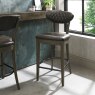 Bentley Designs Ellipse Fumed Oak Upholstered Bar Stool (Pair)