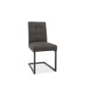 Bentley Designs Indus Upholstered Cantilever Chair - Dark Grey Fabric (Pair)