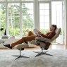 Stressless Stressless Consul Chair in Leather, Cross Base with Footstool
