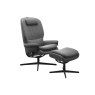 Stressless Rome Chair with Adjustable Headrest in Leather, Urban Cross High Base with Footstool