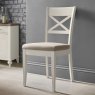Bentley Designs Montreux Washed Oak and Soft Grey X Back Chair - Sand Fabric (Pair)