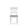 Bentley Designs Montreux Washed Oak and Soft Grey X Back Chair - Ivory Bonded Leather (Pair)