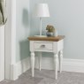 Bentley Designs Montreux Washed Oak and Soft Grey Lamp Table - Turned Leg