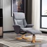H Collection Sicily Swivel Recliner Footstool in Fabric