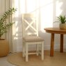 Arundel Ivory Cross Back Chair With Fabric Seat
