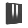 H Collection Avebury Tall 4 Door Robe with 2 Mirrors Flatpacked
