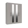 H Collection Avebury Tall 4 Door Robe with 2 Mirrors Flatpacked