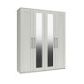 H Collection Avebury Tall 4 Door Robe with 2 Mirrors Flatpacked