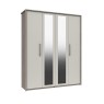 H Collection Foxbury Tall 4 Door Robe with 2 Mirrors