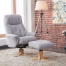 H Collection Elodie Swivel Recliner in Fabric