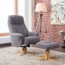 H Collection Elodie Swivel Recliner in Fabric