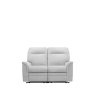 Hudson Double Power Recliner 2 Seater Sofa With Button Switches Single Motor