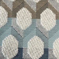 Cyan Natural Geometric Weave
